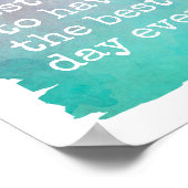 typografie poster beste dag ooit citaat blauw (Hoek)