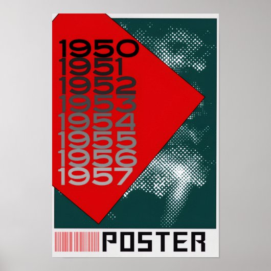 Typografie Poster Moderne Retro Kunst Mid-Century (Voorkant)