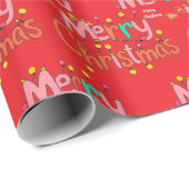 Typografie Prettig kerstfeest en lichten Cadeaupapier (Rol Hoek)