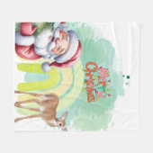 Typografie Prettig kerstfeest en lichten & herten Fleece Deken (Voorkant (Horizontaal))
