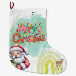 Typografie Prettig kerstfeest en lichten & herten Grote Kerstsok