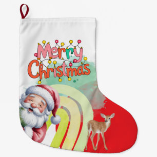 Typografie Prettig kerstfeest en lichten & herten Grote Kerstsok