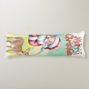 Typografie Prettig kerstfeest en lichten & herten Lichaamskussen