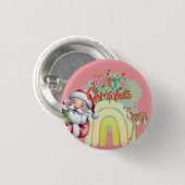 Typografie Prettig kerstfeest en lichten & herten Ronde Button 3,2 Cm (Voorkant /achterkant)
