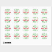 Typografie Prettig kerstfeest Ronde Sticker (Vel)