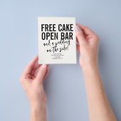 Typografie QR-code Gratis taart Huwelijk Bewaar de Flyer (Hand)