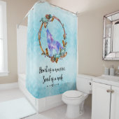 Typografie Quote met een Waterverf Wolf Boho Style Douchegordijn (In situ)