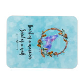 Typografie Quote met een Waterverf Wolf Boho Style Magneet (Horizontaal)