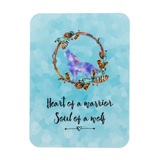 Typografie Quote met een Waterverf Wolf Boho Style Magneet (Verticaal)