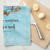 Typografie Quote met een Waterverf Wolf Boho Style Theedoek (Quarter Fold)