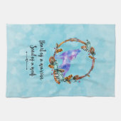 Typografie Quote met een Waterverf Wolf Boho Style Theedoek (Horizontaal)