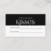 Typografie raden hoeveel kisses bruids spel informatiekaartje (Voorkant)