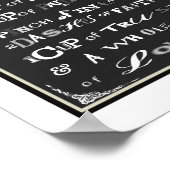 Typografie Recipe for Happy Marriage Poster Print (Hoek)