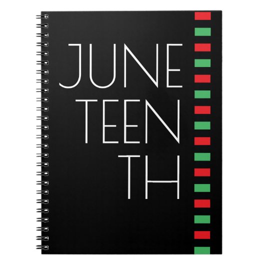 Typografie Red Black Green Juneteenth Notitieboek (Voorkant)