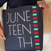 Typografie Red Black Green Juneteenth Tote Bag