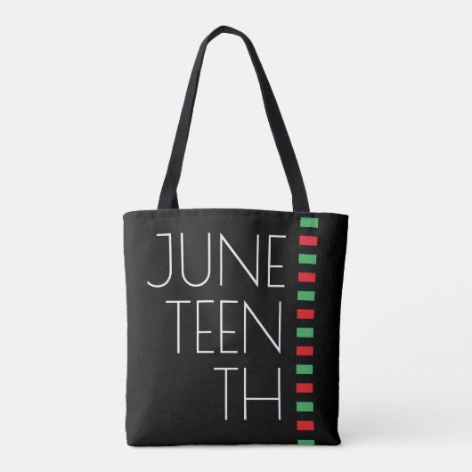 Typografie Red Black Green Juneteenth Tote Bag (Achterkant)