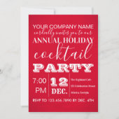 Typografie Red Corporate Holiday Party Kaart (Voorkant)