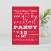 Typografie Red Corporate Holiday Party Kaart (Staand voorkant)
