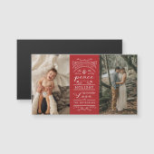 Typografie Red Joy en Peace this Holiday Foto (Voorkant / Achterkant)