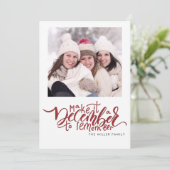 Typografie Red Kaart met Kerstmis (Staand voorkant)