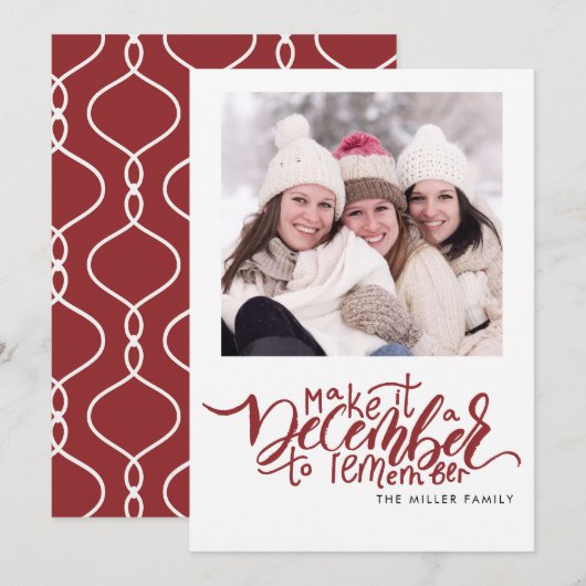 Typografie Red Kaart met Kerstmis (Voorkant / Achterkant)