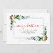 Typografie Red Merry Christmas Moving Aankondiging (Voorkant)