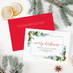 Typografie Red Merry Christmas Moving Aankondiging