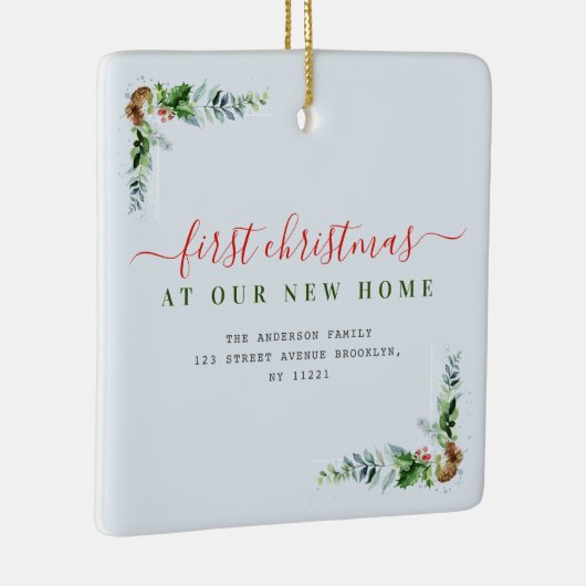 Typografie Red Merry Christmas New Home Keramisch Ornament (Rechts)