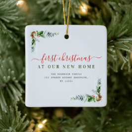Typografie Red Merry Christmas New Home Keramisch Ornament