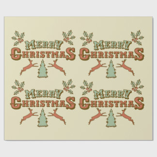 Typografie Rendier Kerstcadeauverpakking Cadeaupapier