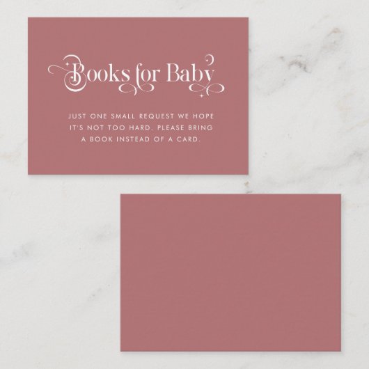  Typografie Retro Books voor Baby shower Informatiekaartje (Voorkant / Achterkant)