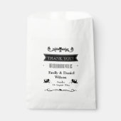 Typografie Retro bruiloft zwart en wit Bedankzakje (Voorkant)