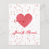 TYPOGRAFIE Romantisch Mooie Rode Hart Valentijnsda Briefkaart (Voorkant)