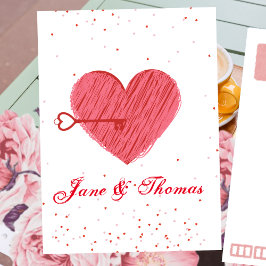 TYPOGRAFIE Romantisch Mooie Rode Hart Valentijnsda Briefkaart