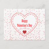 Typografie Romantisch Rood Hart Gelukkige Valentij Feestdagenkaart (Voorkant)