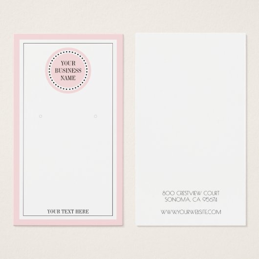 Typografie Ronde roze Logo met juwelenvertoning Visitekaartje (Voorkant /achterkant)