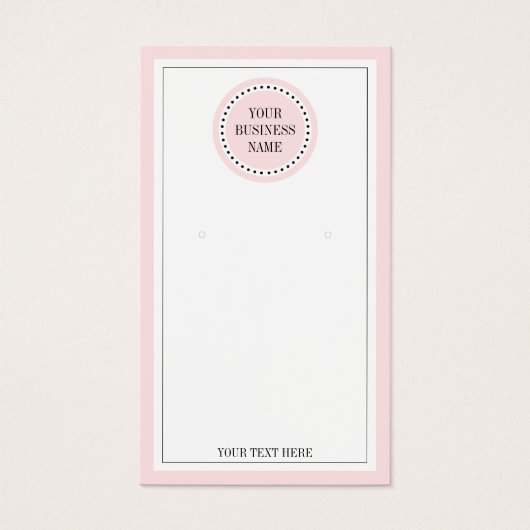 Typografie Ronde roze Logo met juwelenvertoning Visitekaartje (Voorkant)