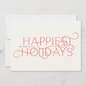 Typografie Rood Elegant Traditionele One Photo Hap Feestdagenkaart (Voorkant)