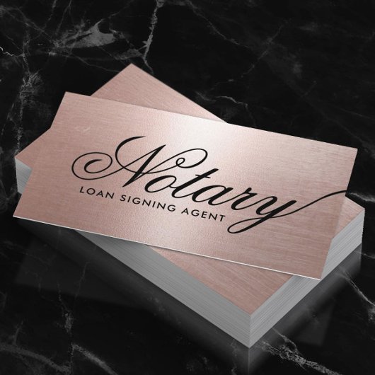 Typografie Roos Gold Notional Loan Signing Agent Visitekaartje