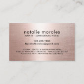 Typografie Roos Gold Notional Loan Signing Agent Visitekaartje (Achterkant)