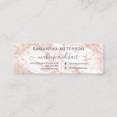 typografie roos goud glitter marmer afspraak mini visitekaartje (Achterkant)