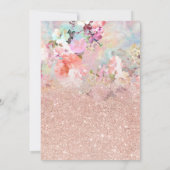 Typografie roos goudflorale waterverf Bat Mitzvah Kaart (Achterkant)