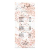 typografie roos goudglitter marble hair make-up reclamekaart (Achterkant)