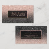 Typografie roos goudglitter zwart ombre make keup visitekaartje (Voorkant / Achterkant)