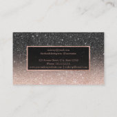 Typografie roos goudglitter zwart ombre make keup visitekaartje (Achterkant)