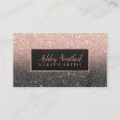 Typografie roos goudglitter zwart ombre make keup visitekaartje (Voorkant)