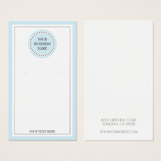 Typografie Round Blue Logo met juwelen Visitekaartje (Voorkant /achterkant)