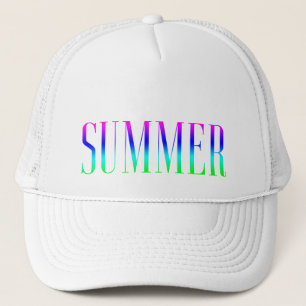 Typografie Roze Blauw Turquoise Rainbow Tekst Zome Trucker Pet