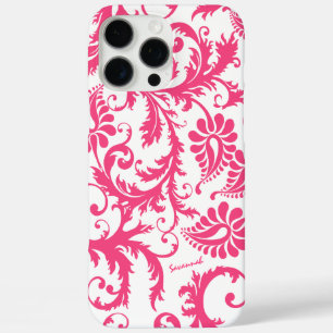 Typografie Roze Damask Jouw naam of Quote iPhone 16 Pro Max Hoesje