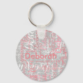 Typografie Roze namen op Bleke grijs Sleutelhanger (Achterkant)